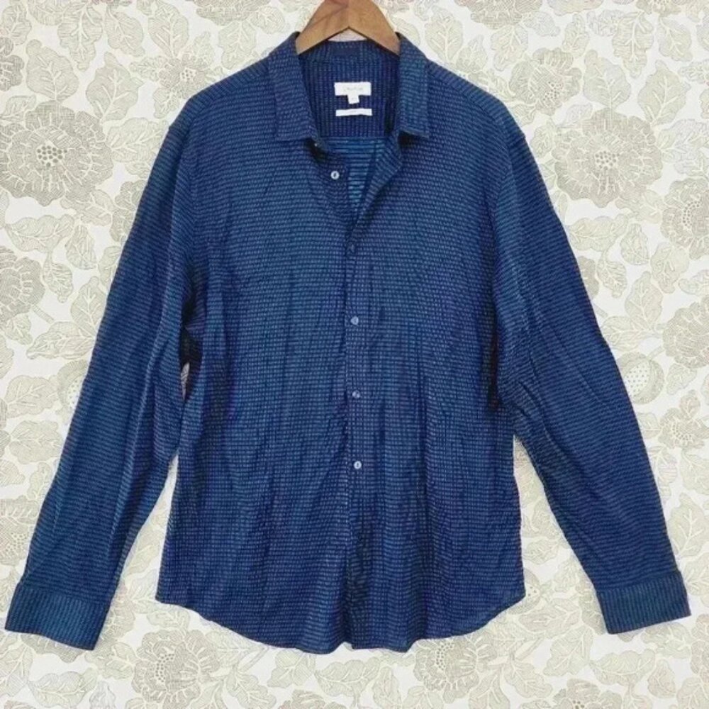 Calvin Klein Slim Fit Button down Long sleeve  Printed Men's Dress Shirt XL